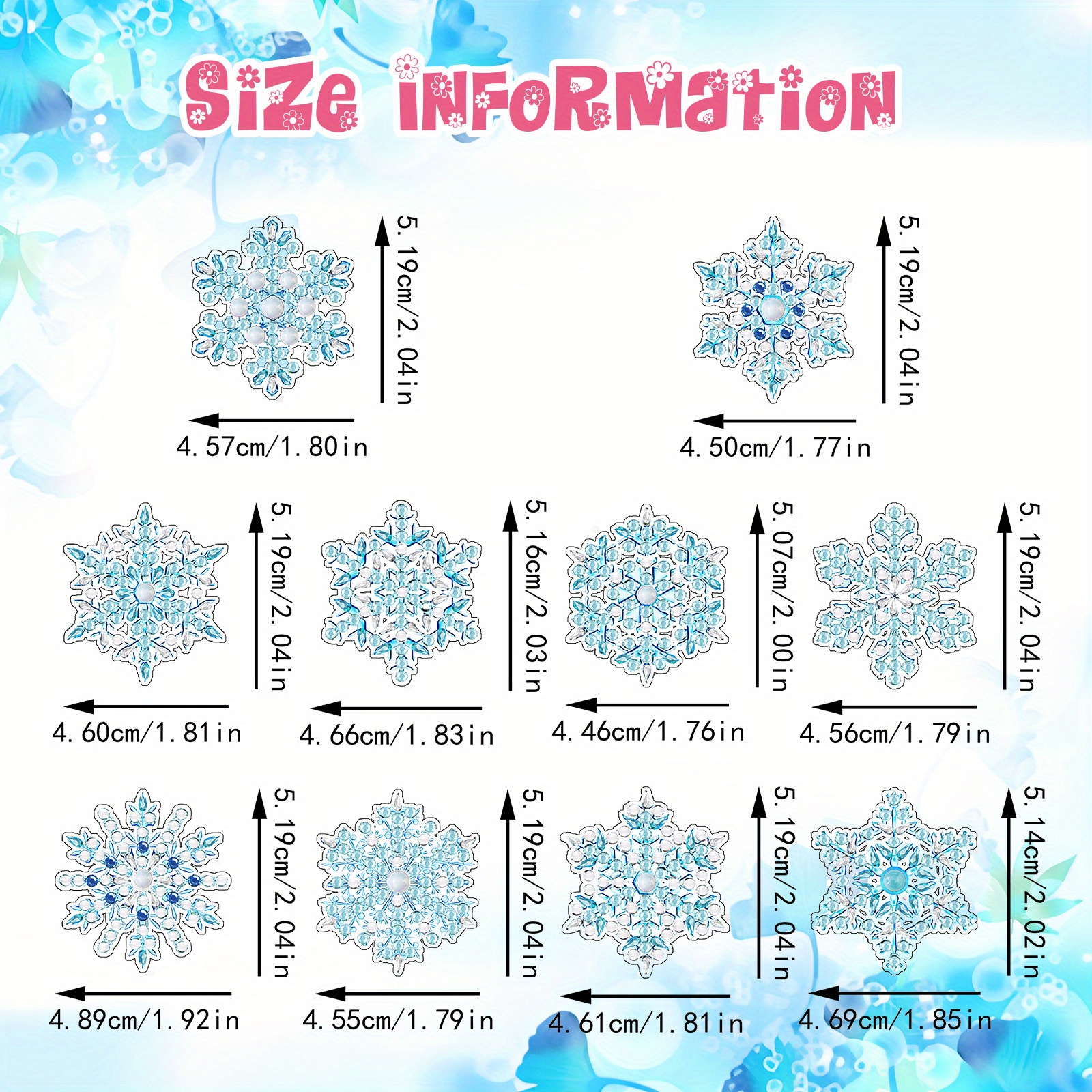 20pc Snowflake Pattern Diamond Art Earring Set
